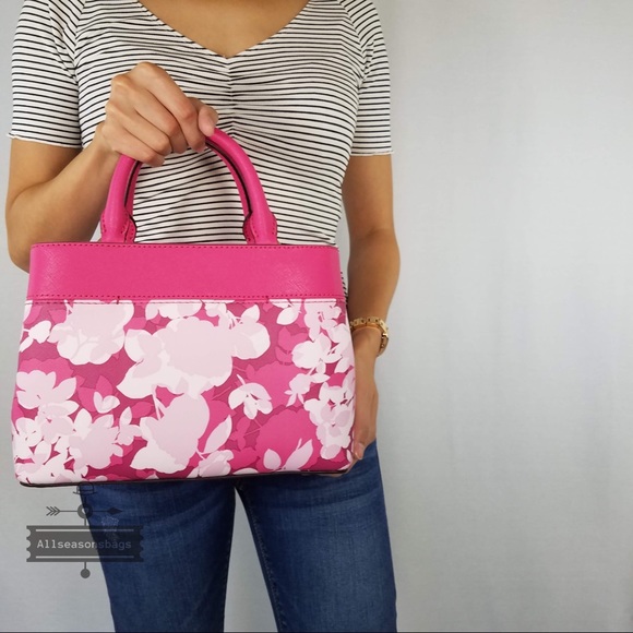 Michael Kors Xs Satchel Hailee Granita Pink Floral - Picture 3 of 8